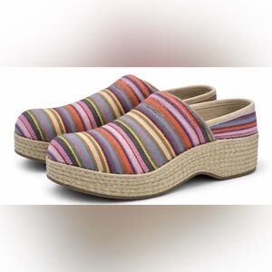 Dansko Vegan Jute Pro Clogs Multicolor Stripe Comfort Shoes EU 38